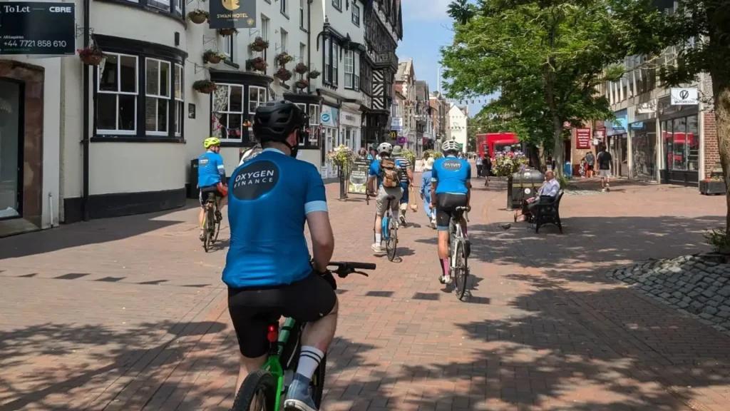 Our cyclists take in the sights during their journey.