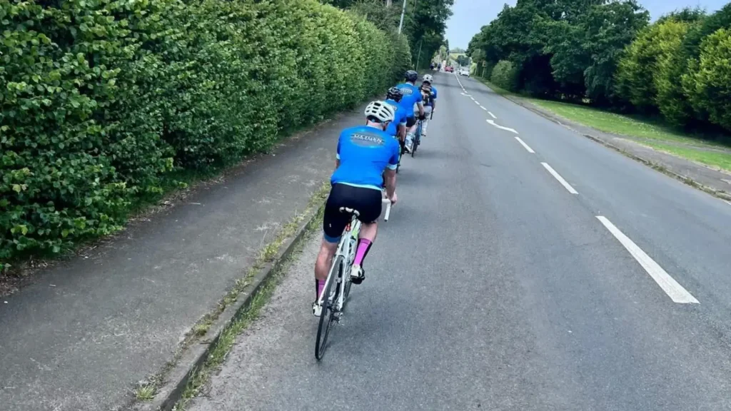 Team Oxygen burning up the road on their journey to Cheshire.